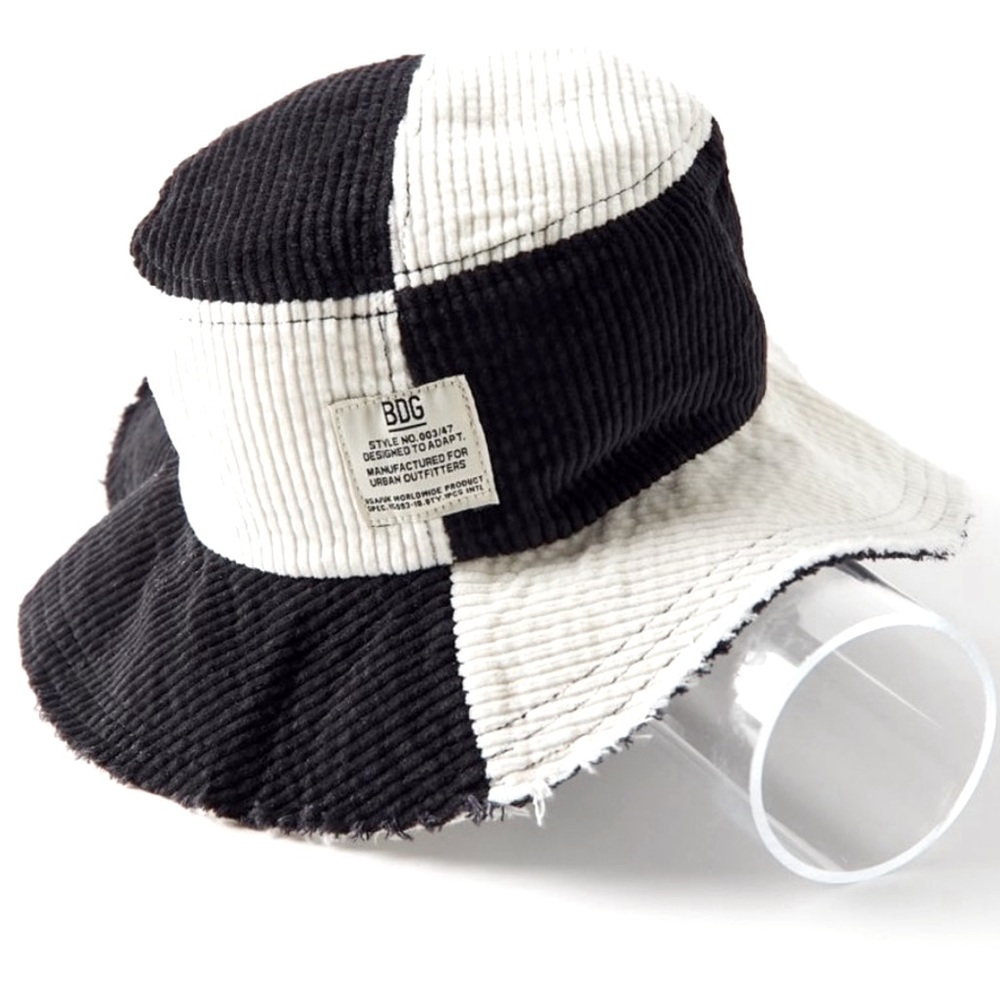Urban Outfitters BDG Women's Bucket Hat Corduroy Cream And Black